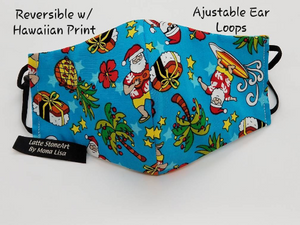 Island Christmas Mele Kalikimaka Santa Reversible 100% Cotton